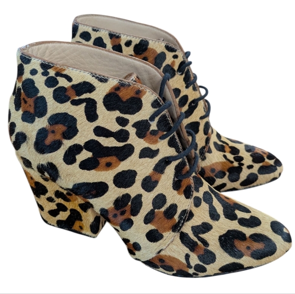 Kate Spade Leopard Print Calf Fur Ankle Bootie Size 6.5 - Picture 13 of 13